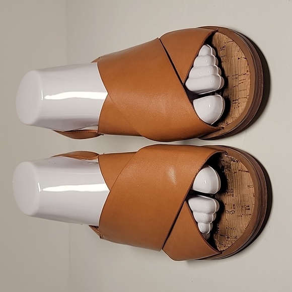 Sam Edelman Torin Sandals Faux Brown Leather Open Toe Sling‎ Back Adjustable 8.5 - Picture 2 of 13